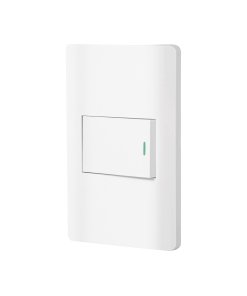 Placa armada Volteck blanca 1 interruptor de 3 vías 1.5 mód Lisboa - Tecnología de conmutación múltiple para espacios transitables que facilita control desde diversos puntos con diseño europeo contemporáneo (Clave 47959)