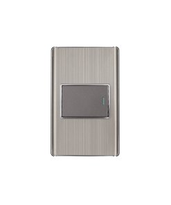 Placa armada Volteck acero inox 1 interruptor 1.5 módulos Lisboa - Tecnología de conmutación resistente para ambientes exigentes que proporciona control durable con acabado industrial inoxidable (Clave 47838)