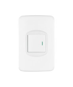 Placa armada Volteck 1 interruptor 1.5 módulos Toledo Basic - Tecnología de control ampliado para instalaciones económicas que proporciona conmutación confiable con diseño práctico y accesible (Clave 29052)