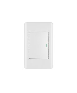 Placa armada Volteck blanca 1 interruptor 3 módulos Lisboa - Tecnología de control extendido para aplicaciones especiales que maximiza superficie operativa con estética contemporánea luminosa (Clave 47962)