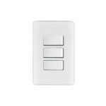 Placa armada con 3 interruptores sencillos, VOLTECK BASIC