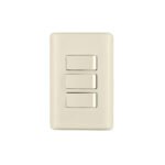 Placa armada 3 interruptores, marfil, VOLTECK