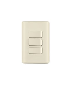Placa armada Volteck 3 interruptores marfil - Tecnología de conmutación múltiple para ambientes residenciales que proporciona control independiente con tonalidad cálida y armoniosa (Clave 26638)