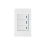 Placa armada 3 interruptores, 1 módulo, Española, blanco