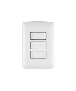 Placa Armada Volteck Italiana 2 Interruptores + 1 Escalera Blanco - Funcionalidad Ampliada con Estilo Minimalista (Clave 46464)