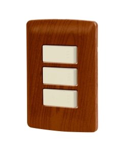Placa Armada Volteck Italiana 2 Interruptores + 1 Escalera Madera - Calidez Natural para Sistemas de Iluminación Complejos (Clave 49934)