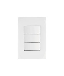 Placa armada Volteck 3 interruptores sencillos línea Oslo blanco - Tecnología de control triple para ambientes escandinavos que proporciona conmutación múltiple con elegancia nórdica contemporánea (Clave 46496)