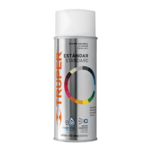 Pintura en Aerosol Truper Blanco Mate en Bote Tradicional (400 ml) - Tecnología de Fórmula No Reflectante para Aplicaciones en Interiores que Reducen la Fatiga Visual (Clave 102820)