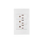 Placa armada 3 contactos, 1 módulo, Española, blanco