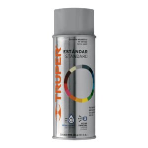 Pintura en Aerosol Truper Gris Claro en Bote Tradicional (400 ml) - Tecnología de Cubrimiento Uniforme para Superficies Amplias que Ahorra Producto (Clave 102830)