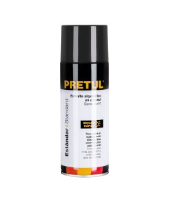 Pintura en Aerosol Gris Oscuro 400ml, Acabado Duradero para Proyectos Profesionales, PRETUL Pretul Clave 27004