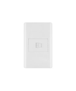 Placa armada Volteck blanca 1 toma para teléfono 1.5 mód Lisboa - Tecnología de comunicación integrada para ambientes contemporáneos que garantiza conexión confiable con estética minimalista (Clave 47964)