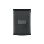 Placa armada con timbre, negro, línea Italiana, VOLTECK