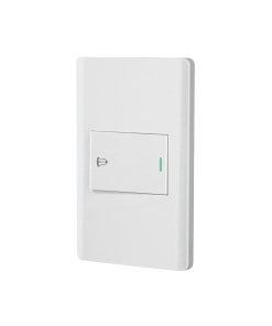 Placa armada Volteck blanca 1 interruptor de timbre 1.5 mód Lisboa - Tecnología de señalización acústica para accesos principales que combina funcionalidad específica con estética minimalista integrada (Clave 47963)