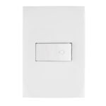 Placa armada con timbre, línea Oslo, color blanco, VOLTECK