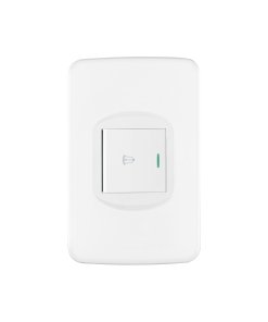 Placa armada Volteck 1 interruptor de timbre 1.5 módulos Toledo - Tecnología de señalización económica para accesos residenciales que proporciona llamado acústico con diseño accesible y funcional (Clave 29055)