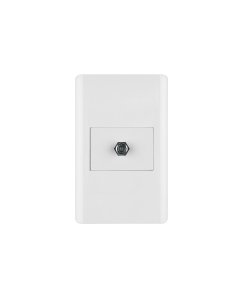 Placa armada Volteck blanca 1 toma de TV 1.5 módulos Lisboa - Tecnología de conexión audiovisual para espacios modernos que proporciona recepción optimizada con diseño europeo integrado (Clave 47972)