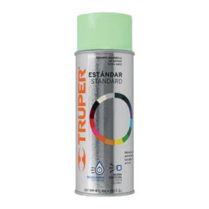 Pintura en aerosol Truper verde manzana bote tradicional 400 ml - Tecnología de pigmentación brillante para decoración juvenil que aporta energía visual a cualquier ambiente (Clave 102831)