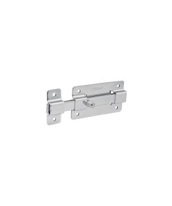 Pasador de barra plana de 4', acabado cromo, ideal para cerraduras y puertas resistentes, HERMEX, clave 43720.