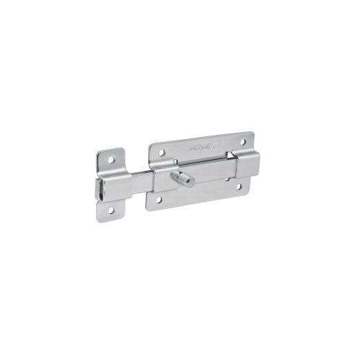Pasador de barra plana de 4', acabado cromo, ideal para cerraduras y puertas resistentes, HERMEX, clave 43720.