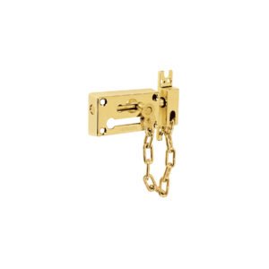 Pasador con cadena para puerta, acabado latón, HERMEX