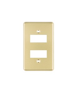 Placa 2 módulos Volteck de aluminio línea Económica - Tecnología de montaje metálico para aplicaciones dobles que combina durabilidad superior con precio accesible y optimizado (Clave 46436)