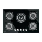 Parrilla gas empotrable 75cm, 5 quem, vidrio negro, RIVIERA