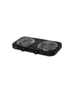 Parrilla Eléctrica Volteck Basic 2 Quemadores Espiral Negro - Versatilidad Asequible para Preparación de Comidas (Clave 26092)