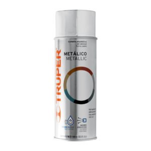 Pintura en Aerosol Truper Cromo Metálico en Bote Tradicional (400 ml) - Tecnología Reflectante para Componentes Automotrices que Mejora la Apariencia Estética (Clave 102842)
