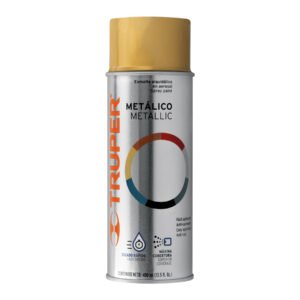 Pintura en Aerosol Truper Oro Metálico en Bote Tradicional (400 ml) - Tecnología de Brillo Duradero para Restauraciones que Recuperan el Esplendor Original (Clave 102845)