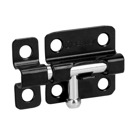 Pasador de barril de 2' de acero, acabado negro, seguridad y resistencia para puertas metálicas, HERMEX, clave 43693.