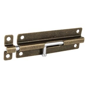 Pasador de barril de acero latón antiguo de 6', acabado latón antiguo, opción duradera y de alta seguridad para puertas, HERMEX, clave 45724.