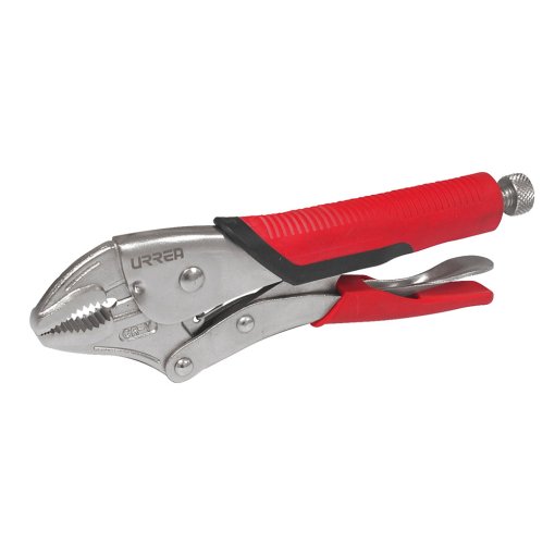 Pinza de presión con mango bimaterial de 7" quijada curva Urrea PCUB7