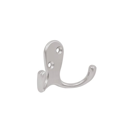 Gancho doble tipo perchero, 7 cm, cromo mate, HERMEX