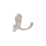 Gancho doble tipo perchero, 7 cm, níquel satinado, HERMEX