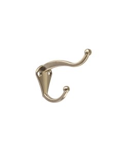 Gancho doble largo y corto tipo perchero, chico, acabado niquelado, ideal para organización en puertas, Hermex clave 46367