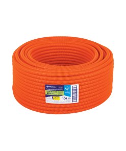 Poliducto Volteck 1/2" Corrugado Flexible Reforzado c/Guía 100m - Alta Resistencia para Instalaciones Eléctricas que Garantiza Protección (Clave 40740)