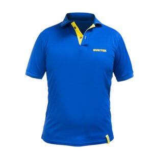 Playera tipo polo dry fit para caballero color azul talla G Surtek PFL