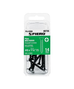 Blíster con 14 Pijas Multiusos, #8 x 1-1/2', soluciones prácticas para tareas de carpintería, clave 40735 - Fiero