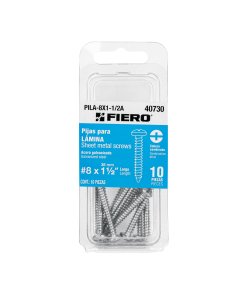 Blíster con 10 Pijas para Lámina, #8 x 1-1/2', herramienta para fijación, clave 40730 - FIERO Fiero