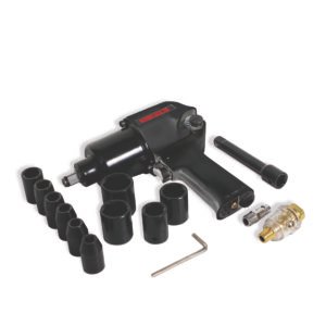 Pistola de impacto neumática (1/2”, 529 lb/ft) con kit de 10 dados MIKELS PIN-734H