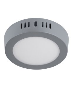 Luminario LED Volteck tipo plafón 6 W redondo luz de día gris - Tecnología de distribución uniforme para espacios pequeños que integra rendimiento eficiente con estética neutral contemporánea (Clave 47346)