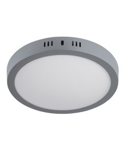 Luminario LED Volteck tipo plafón 18 W redondo luz de día gris - Tecnología de distribución uniforme para espacios profesionales que combina neutralidad cromática con iluminación potente y eficiente (Clave 47348)