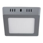 Luminario LED Volteck tipo plafón 6 W cuadrado luz de día gris - Tecnología de distribución equilibrada para áreas limitadas que combina rendimiento optimizado con estética contemporánea neutra (Clave 47446)