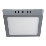 Luminario LED plafón 12W 6500K, cuadrado, gris, VOLTECK