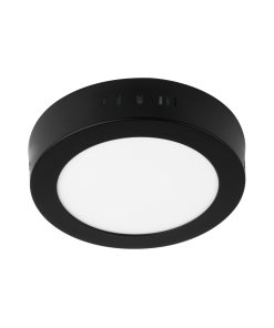 Luminario LED Volteck tipo plafón 6 W redondo luz de día negro - Tecnología de iluminación superficial para ambientes selectos que combina funcionalidad precisa con elegancia oscura minimalista (Clave 47395)