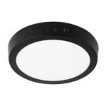 Luminario LED plafón 12W 6500K, redondo, negro, VOLTECK