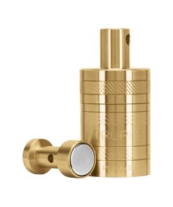 Plomada de latón Truper 12 oz con centro y guía magnética - Tecnología de alineación automática para construcción profesional que simplifica la verificación exacta de verticalidad (Clave 17067)