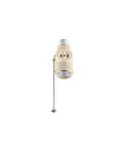 Portalámpara Volteck de baquelita con interruptor de cadena - Tecnología de iluminación controlable para aplicaciones prácticas que facilita encendido y apagado con mecanismo accesible y confiable (Clave 46515)