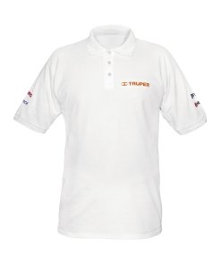 Playera polo Truper para hombre blanca M - Tecnología de tejido premium para ambientes comerciales que combina elegancia con durabilidad excepcional (Clave 60454)